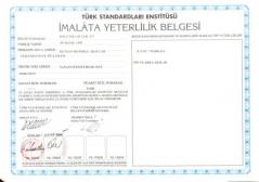 İmalata Yeterlilik Belgesi